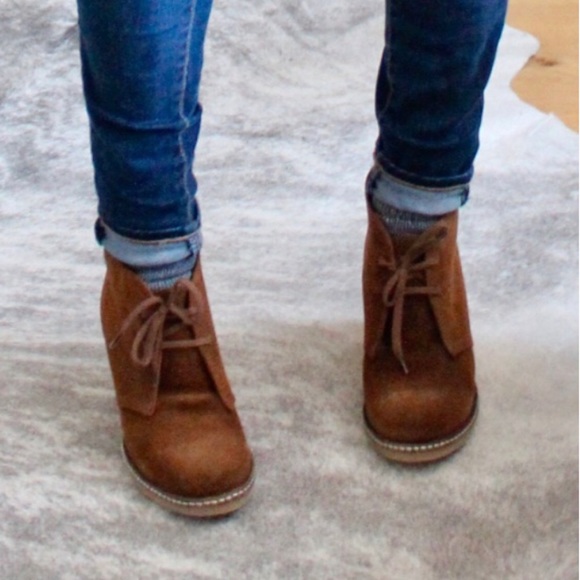 J crew MacAlister wedge booties dark cognac size 7 - Picture 4 of 9